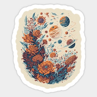 Floral Planets Sticker